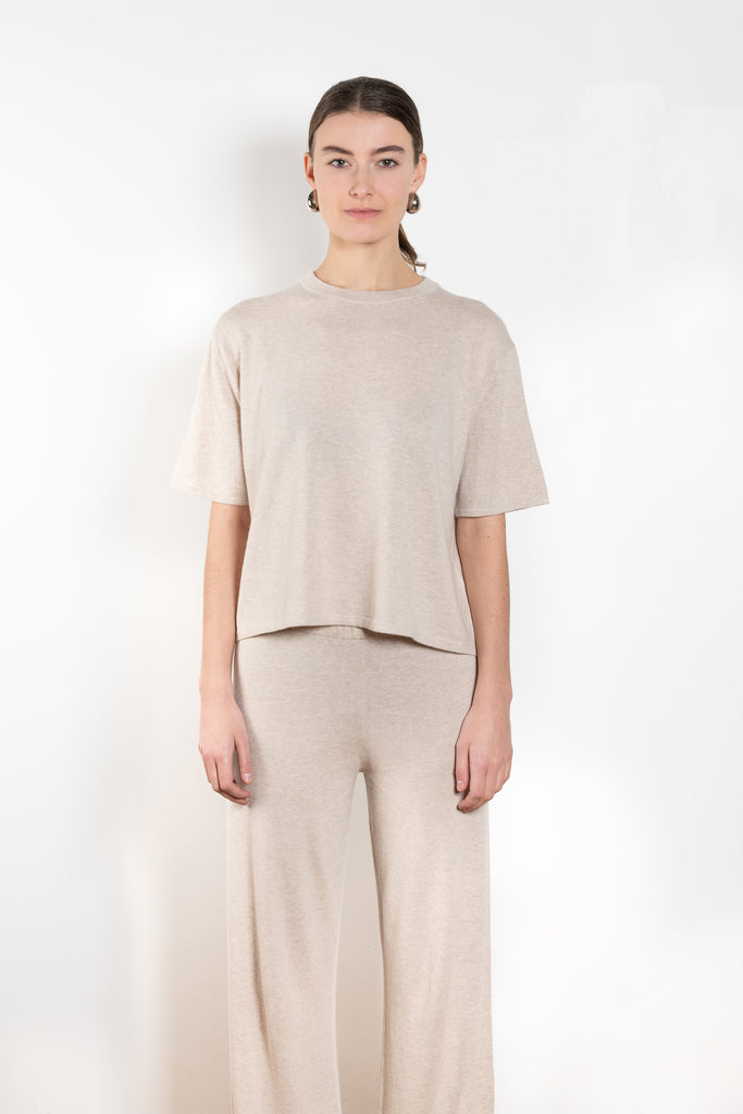 The Rubie Tee by Lisa Yang is a fine knit cashmere t-shirt with a classic round neck