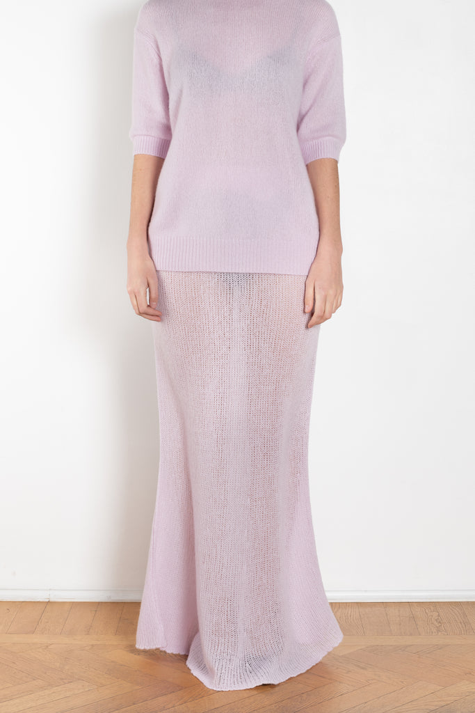 The Kelsy Skirt by Lisa Yang is a maxi skirt with an elasticated waistband in a soft textured cashmere silk blend