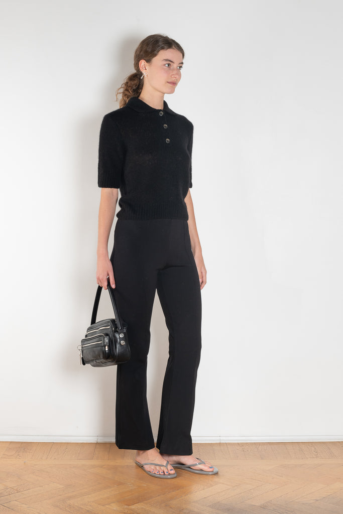 The Masy Polo Sweater by Lisa Yang is a polo sweater with a relaxed fit in a soft textured cashmere silk blend