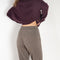 The Symone Trousers by Lisa Yang is a fine knit cashmere trouser with an elastic waistband an a long tapered leg