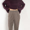 The Symone Trousers by Lisa Yang is a fine knit cashmere trouser with an elastic waistband an a long tapered leg