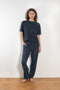 The Cila Tee by LISA YANG is a fine knit cashmere t-shirt with a classic round neck and rolled trim edges