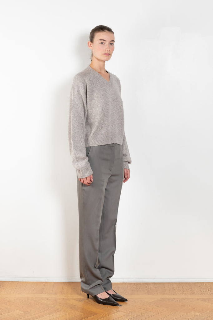 The Anzor Sweater by Loulou Studio has a slightly cropped ample fit with dropped shoulders