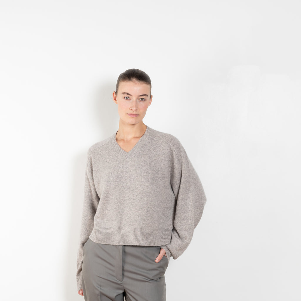 The Anzor Sweater by Loulou Studio has a slightly cropped ample fit with dropped shoulders