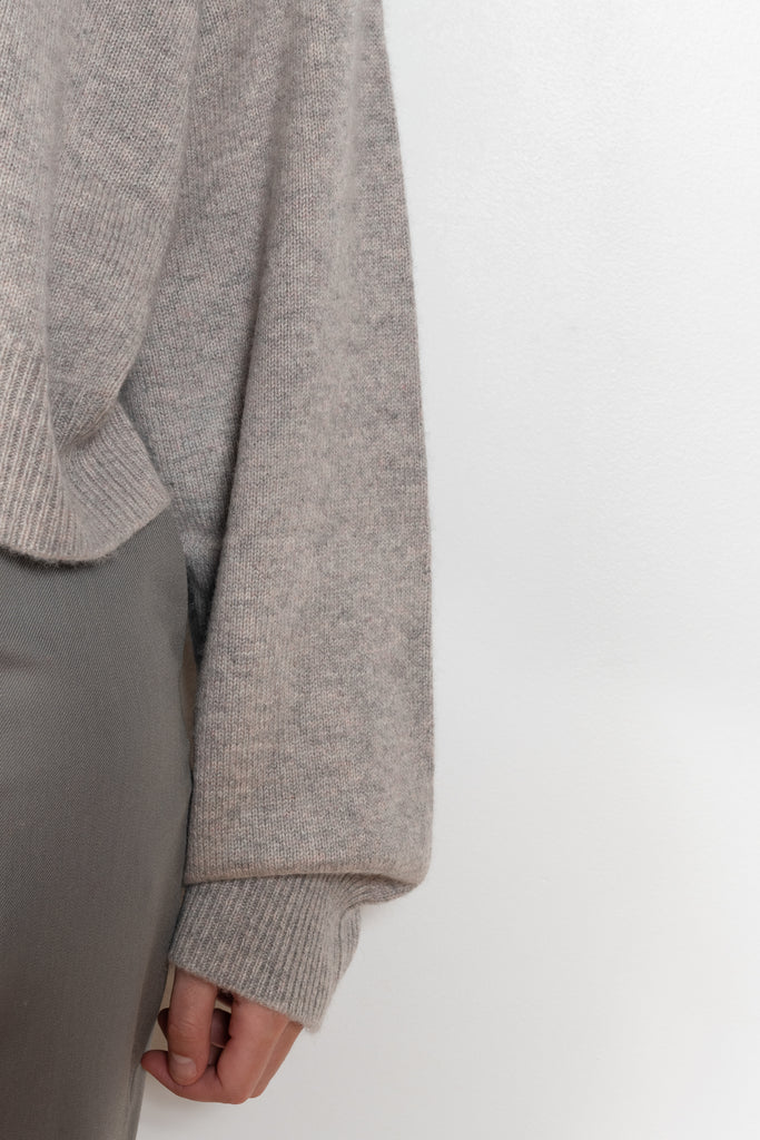 The Anzor Sweater by Loulou Studio has a slightly cropped ample fit with dropped shoulders