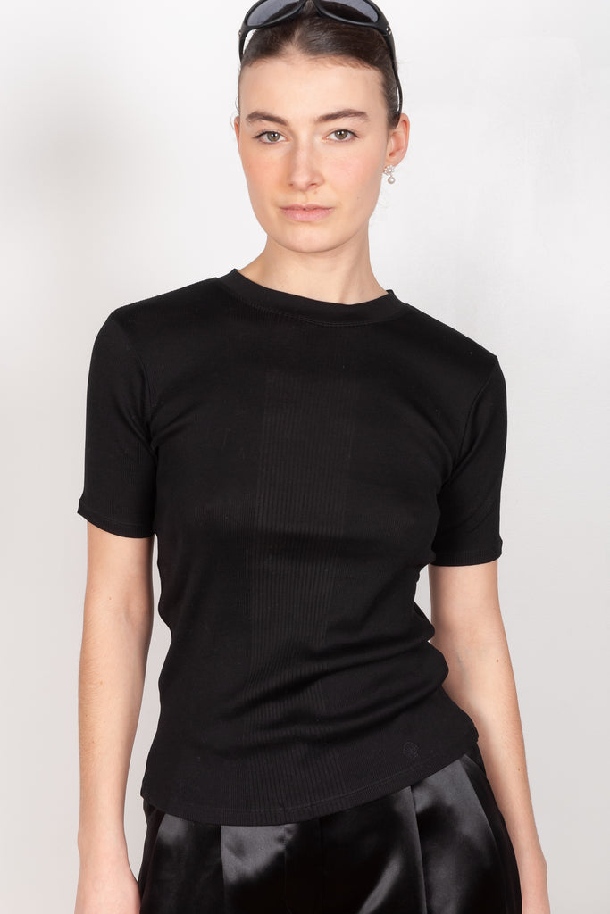 The Avalyn Tshirt by Loulou Studio is a round neck t-shirt in a beautiful mercerised cotton