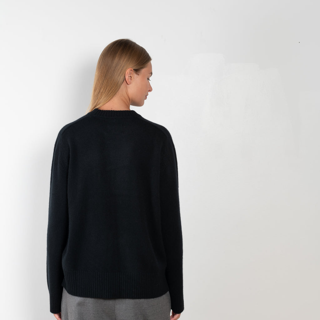 The Baltra Sweater by Loulou Studio is a relaxed long sleeve sweater in a soft cashmere