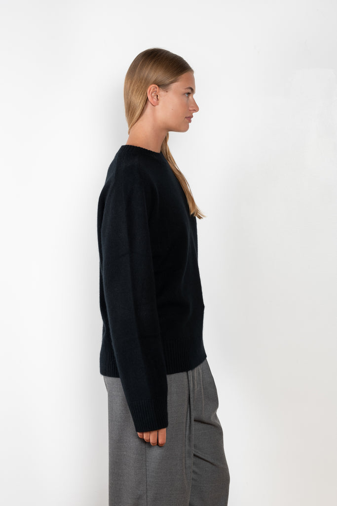 The Baltra Sweater by Loulou Studio is a relaxed long sleeve sweater in a soft cashmere