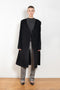 The Banie Coat by Loulou Studio is a straight coat with minimal lines and detailed with a fine leather strap