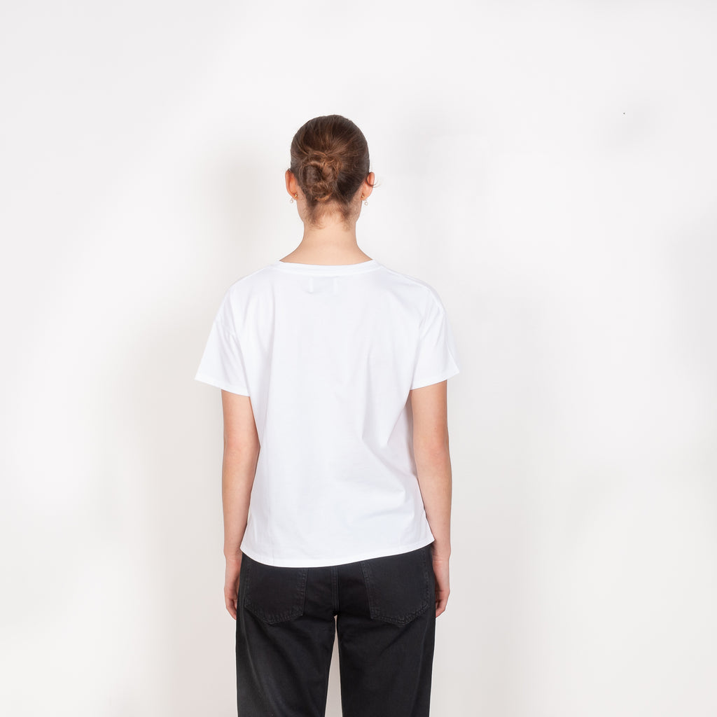 The Basiluzzo Tee by Loulou Studio is a loose boxy round neck t-shirt