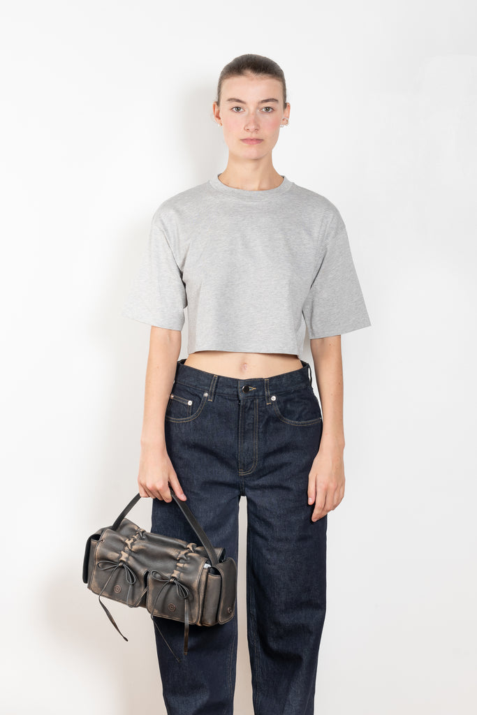 The Gupo Crop Top by LOULOU STUDIO is a cropped Tee in a structured pima cotton