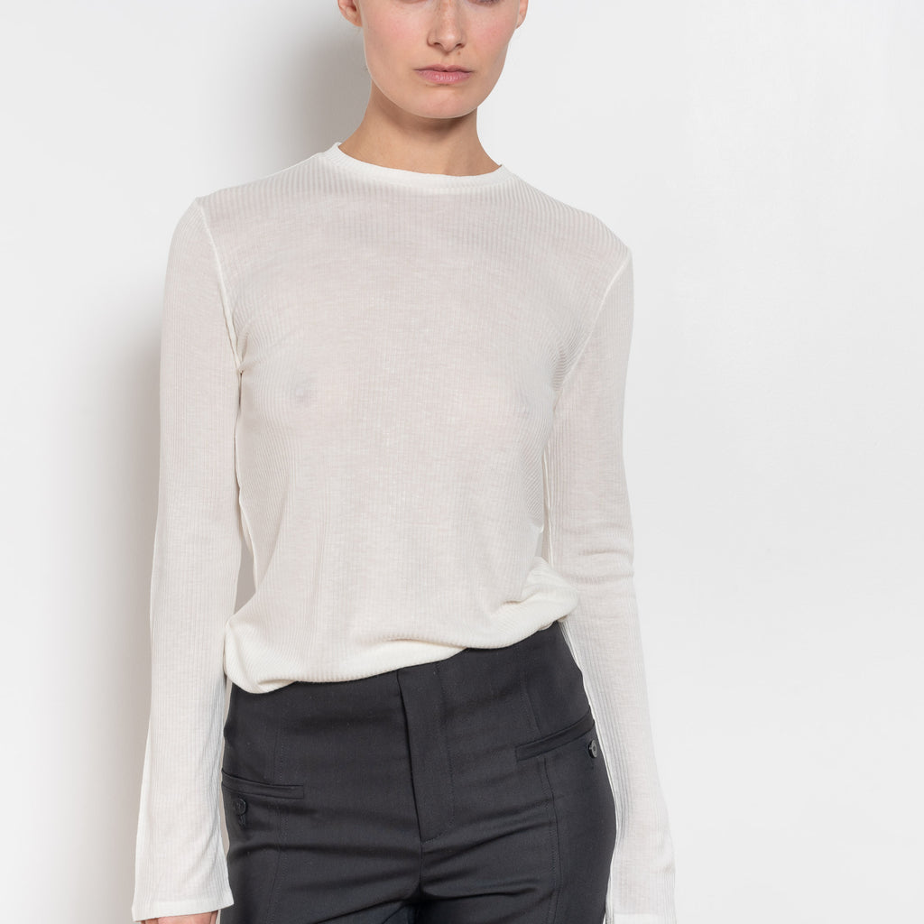 loulou de saison ortigia rib tee ecru