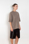 The Raven Sweater by Loulou Studio is a short sleeved loose sweater in a soft yak and wool blend