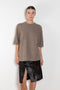 The Raven Sweater by Loulou Studio is a short sleeved loose sweater in a soft yak and wool blend
