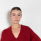 The Sage Sweater by Loulou Studio is an oversized sweater with an ample fit, a deep V, dropped shoulders and ribbed details in a thicker cashmere