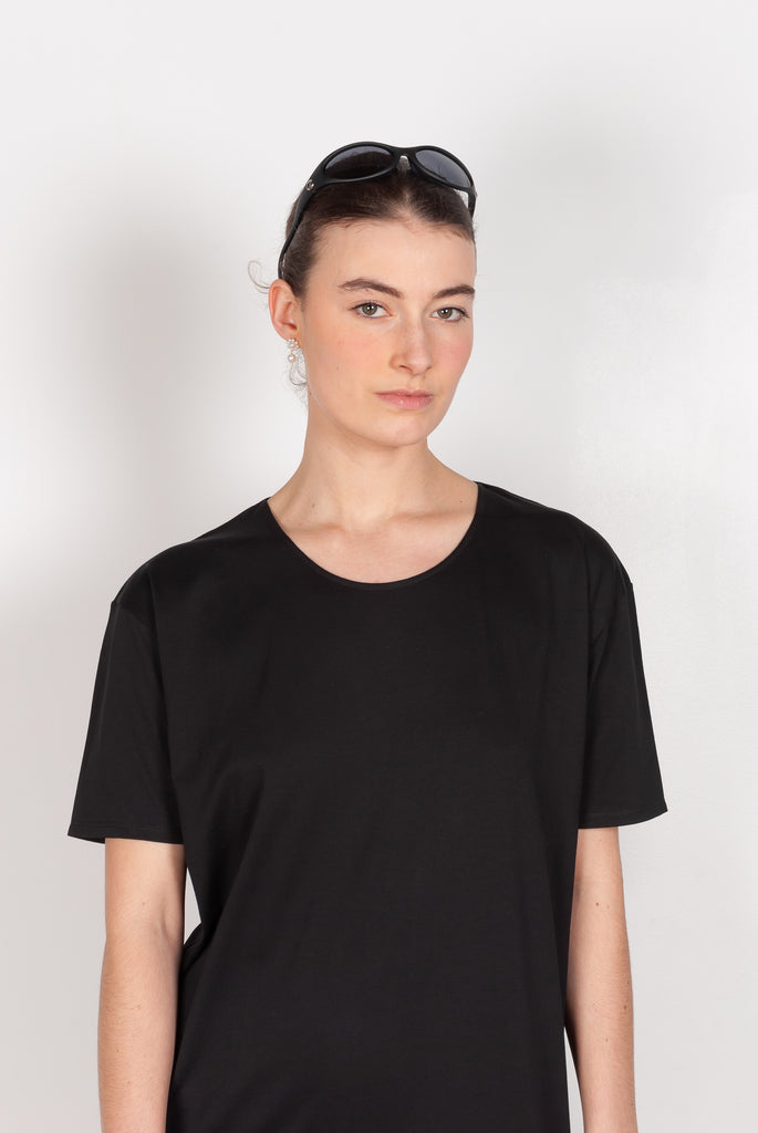 The Arue Dress by Loulou Studio is a regular fit, short sleeved t-shirtdress&nbsp;