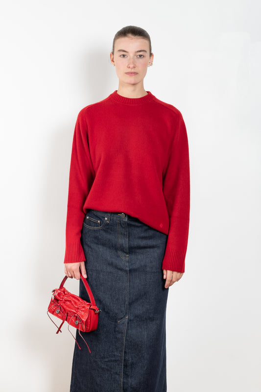 The Baltra Sweater by Loulou Studio is a cashmere sweater with an ample fit and ribbed trims