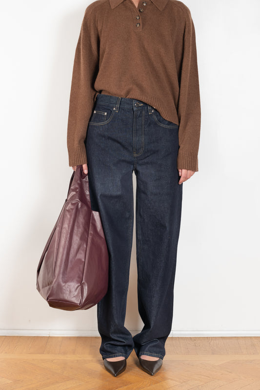 The Samur Jeans by Loulou Studio is a mid rise jeans with loose straight legs