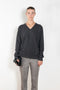 The Serafini Vneck by Loulou Studio is a loose V neck sweater in a soft cashmere

Details

Classic V neck, loose and long fit

100% cashmere

Size &amp; Fit

Fitted silhouette, true to size
Mirthe is 175 cm and wears a size Small