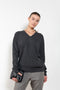 The Serafini Vneck by Loulou Studio is a loose V neck sweater in a soft cashmere
