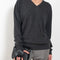 The Serafini Vneck by Loulou Studio is a loose V neck sweater in a soft cashmere
