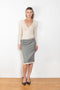 The Lace Trim Skirt by Magda Butrym is a wool low waist pencil skirt with a signature crochet trim