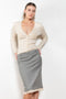 The Lace Trim Skirt by Magda Butrym is a wool low waist pencil skirt with a signature crochet trim