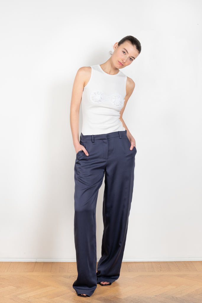 The Wide Leg Trouser by Magda Butrym is a high waisted trouser in a flowy and fluid cupro fabric