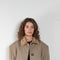 The Mac Coat by Meryll Rogge is an oversized cotton coat with an exaggerated shoulder line and a corduroy collar