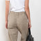 The Elastic Waistband Trouser by Meryll Rogge is a straight fit cotton trouser with worker wear details