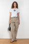 The Elastic Waistband Trouser by Meryll Rogge is a straight fit cotton trouser with worker wear details