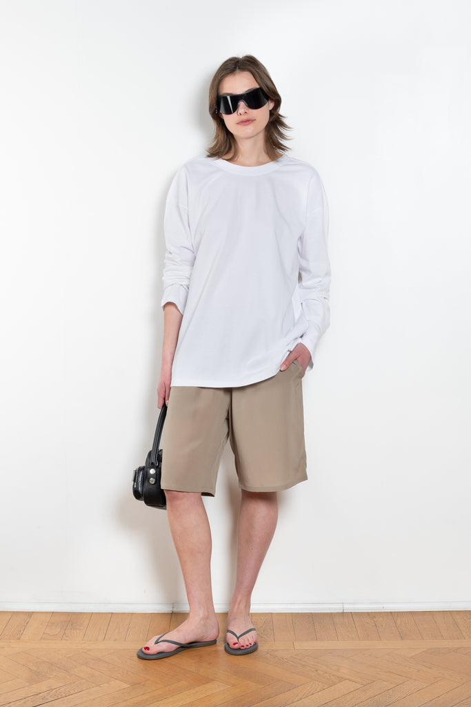 The TShirt 1990 by Monique Van Heist is a loose fitted lightweight sweat tshirt with a delicate open back detail