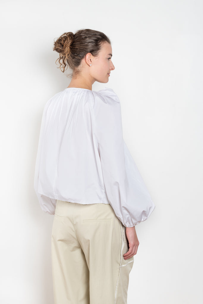 The Grand Bazaar Mini Top by Nackiye is a signature top with shawl shoulder feature and the classic double pearl neck pin in a mini version