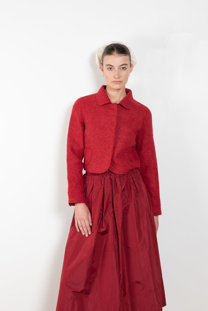 The Little Jacket by&nbsp; Nackiye is a wool fitted little jacket with a delicate rounded collar
