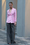 The Second Skin Jacket by Nackiye is a fitted tailored shirt jacket in a bright candy pink cotton blend