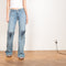 open knee jeans coperni washed blue