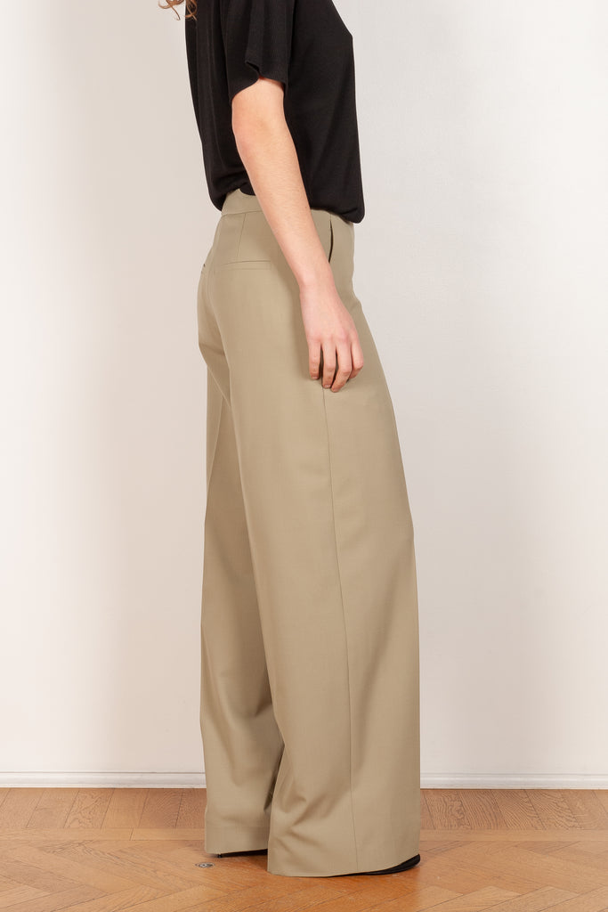 wide leg pants green matcha gauchere