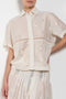 The Ada Shirt by SS Daley is a short sleeved shirt in a cotton voile with a delicate embroidered print