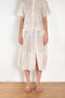 The Ada Skirt by SS Daley is a knee length pleated skirt in a cotton voile with a delicate embroidered print