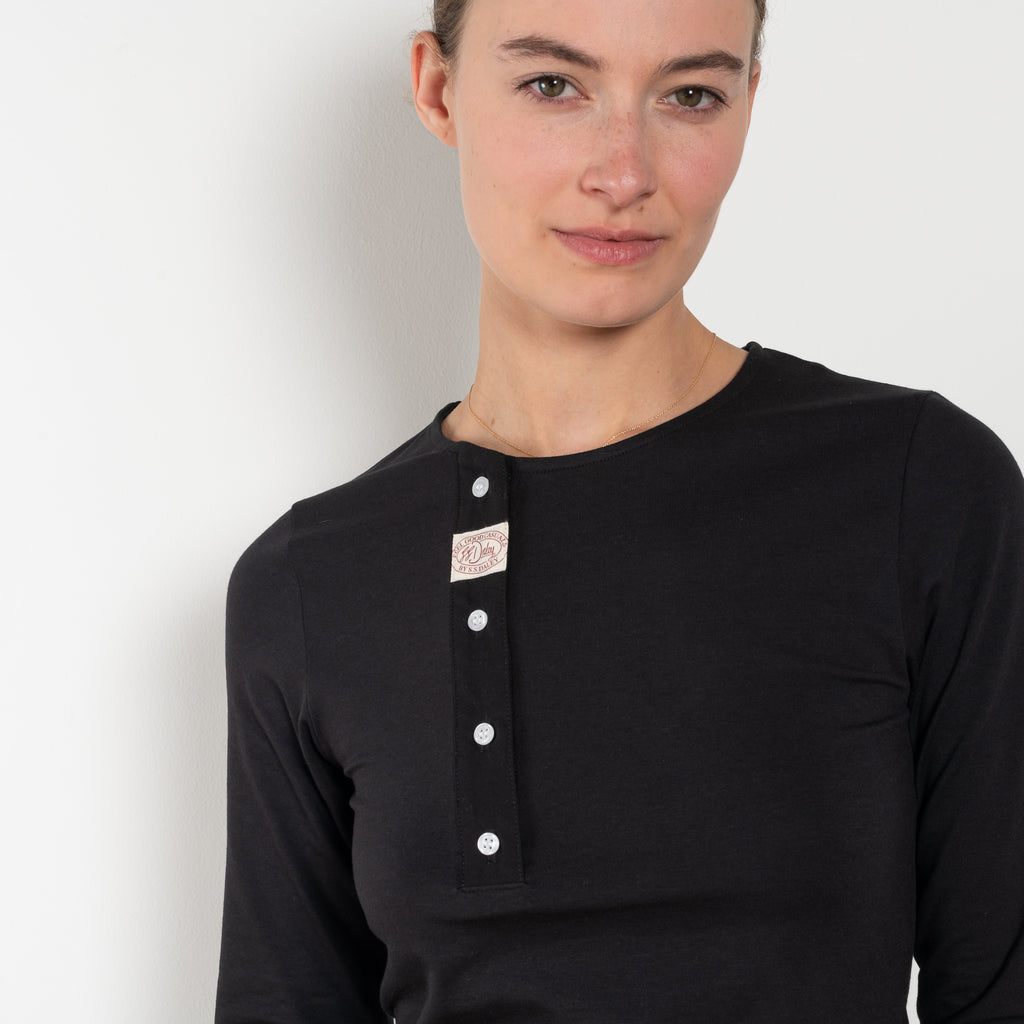 The Aker Tshirt by SS Daley is a soft long sleeved top with an asymmetrical collar detail