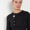 The Aker Tshirt by SS Daley is a soft long sleeved top with an asymmetrical collar detail