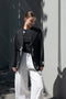 The Georgina Jacket by SS Daley is a single breasted blazer jacket with a delicate contrasted embroidered print