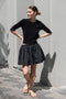 The Fousta Cotton Skirt by Suzie Kondi has an elastic pull-on waist, side pockets, and lightweight fabric