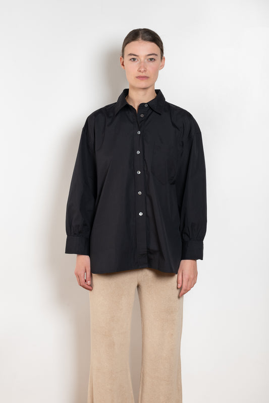 The Kappa Cotton Shirt by Suzie Kondi has an oversized fit, cuffed wrists and a full swing to the body for added comfort