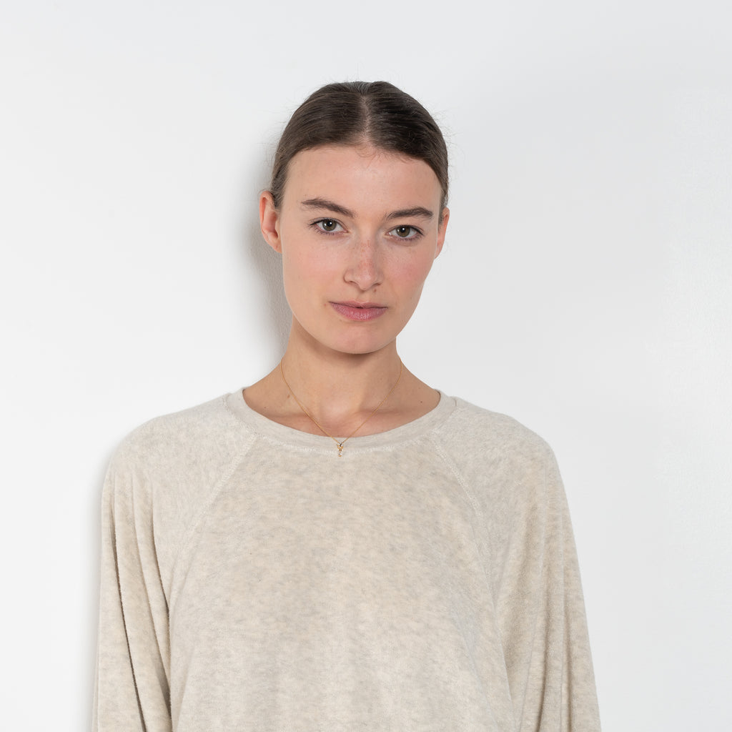 The Samos Sweatshirt by Suzie Kondi is a oversized terry sweatshirt with a generous fit, and softly ribbed comfy sleeves