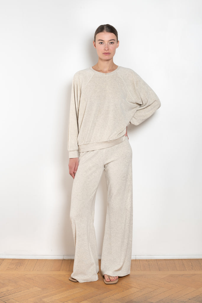 The Samos Sweatshirt by Suzie Kondi is a oversized terry sweatshirt with a generous fit, and softly ribbed comfy sleeves