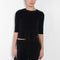 The Corfu Elbow Sleeve by Suzie Kondi is a terry top with a fitted silhouette and a elbow length sleeve