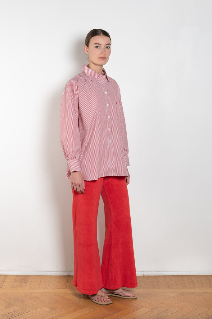 The Lito Low Rise by Suzie Kondi is a low rise trouser in terry with a long wide leg