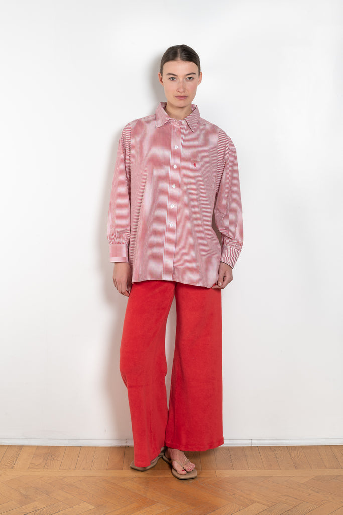 The Lito Low Rise by Suzie Kondi is a low rise trouser in terry with a long wide leg