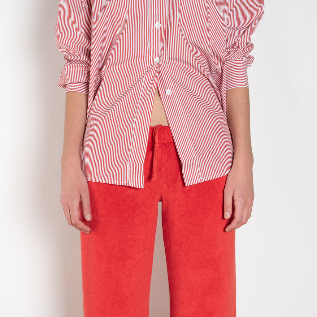 The Lito Low Rise by Suzie Kondi is a low rise trouser in terry with a long wide leg